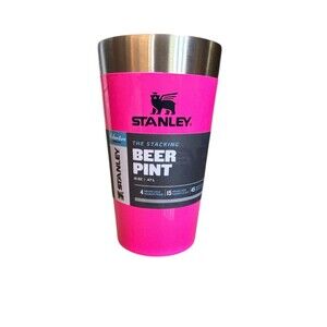 Stanley The Neon Pink Adventure Stacking Beer Pint 16oz Stainless Steel NEW